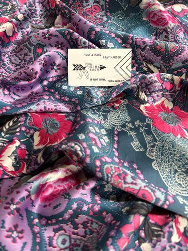 36” Purple & Pink floral paisley