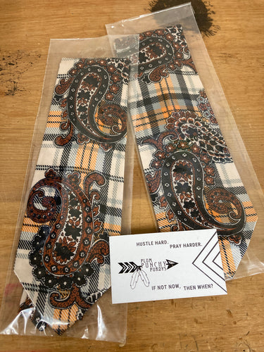 Orange and brown Paisley