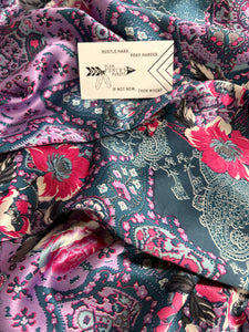 44” Purple & Pink Paisley Floral