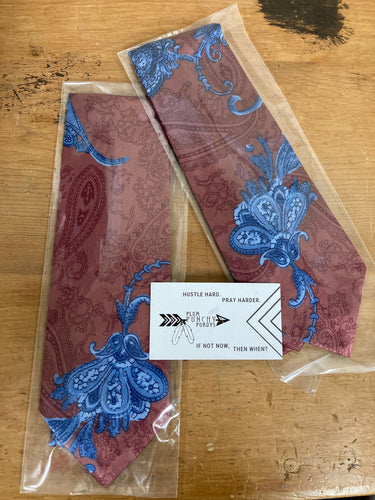 Maroon and Denim Paisley