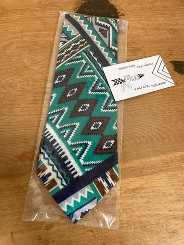 Green Brown & Blue Aztec