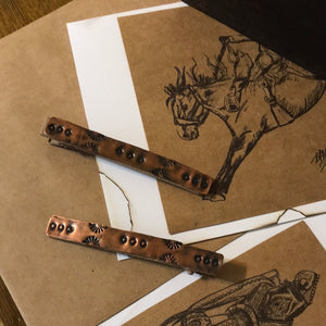 Hammered Copper Hair Clips
