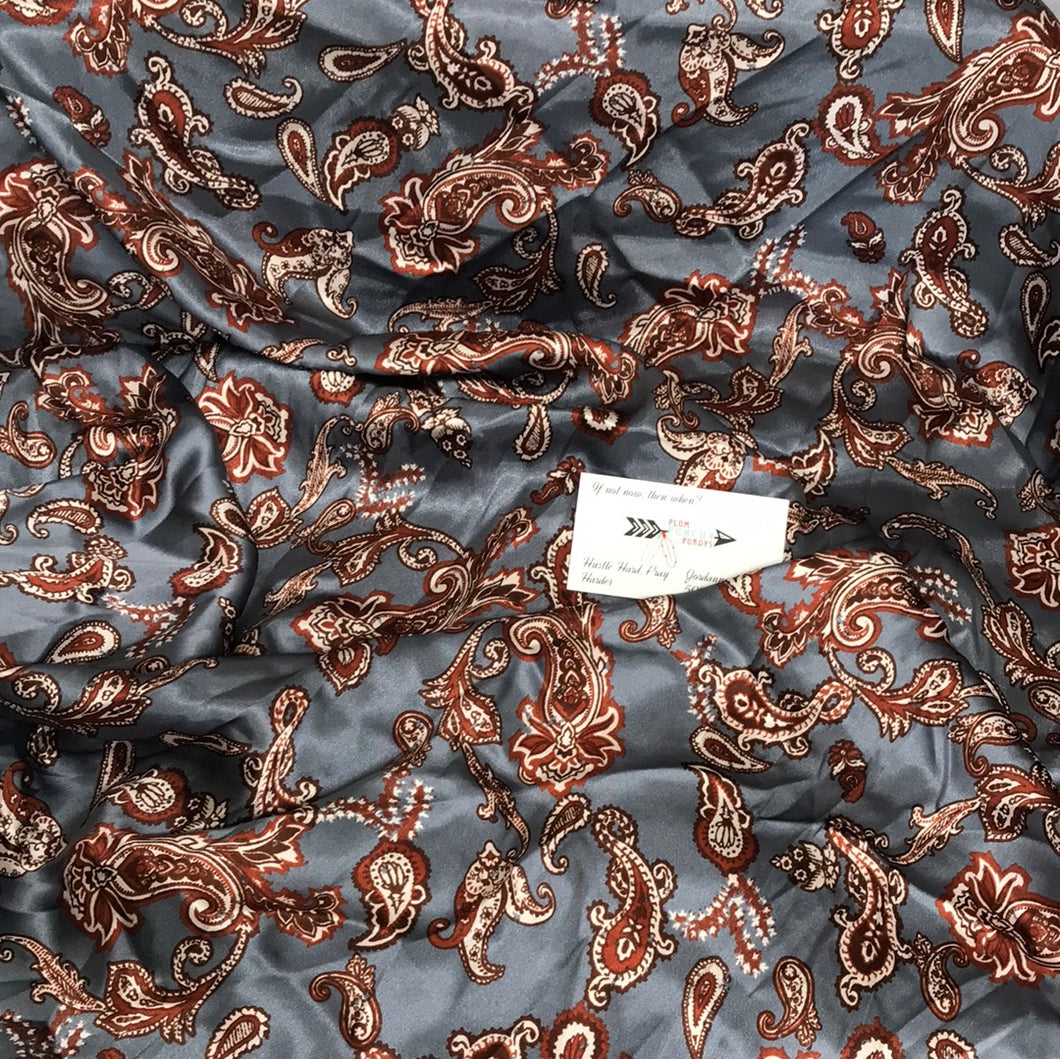 Rust Paisley on Denim 36”