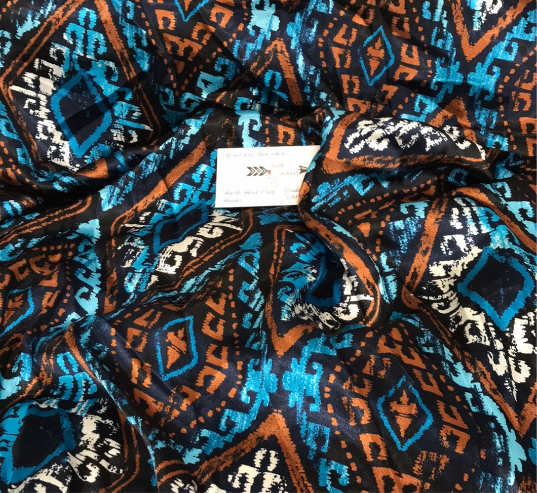 Copper and Blue Aztec