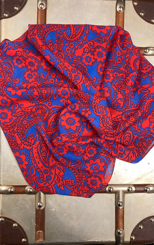 Red & Blue Floral 36”